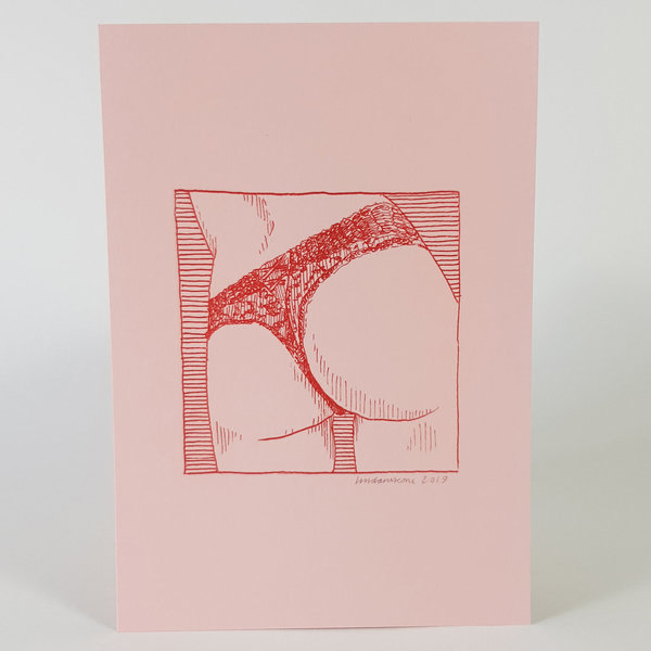 Erotische risoprint Butt soft pink